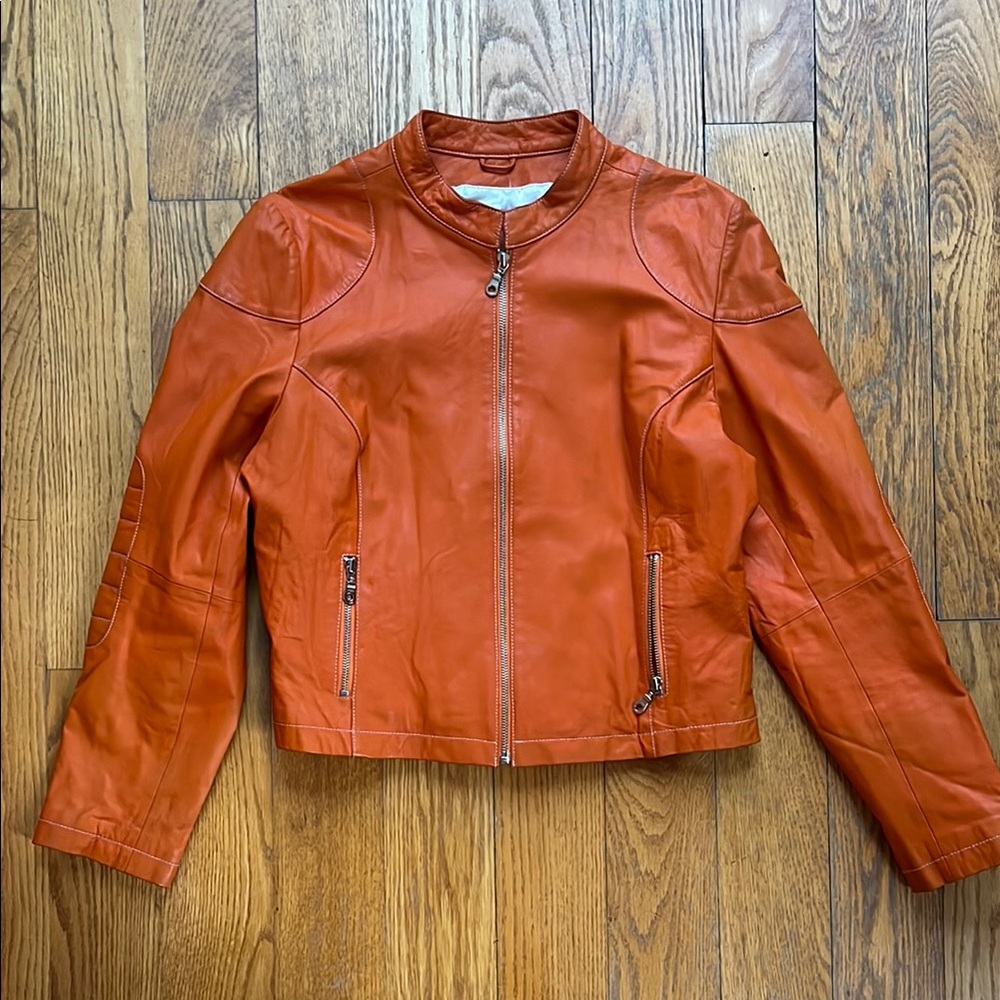 Orange Leather Jacket